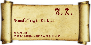 Neményi Kitti névjegykártya