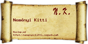 Neményi Kitti névjegykártya